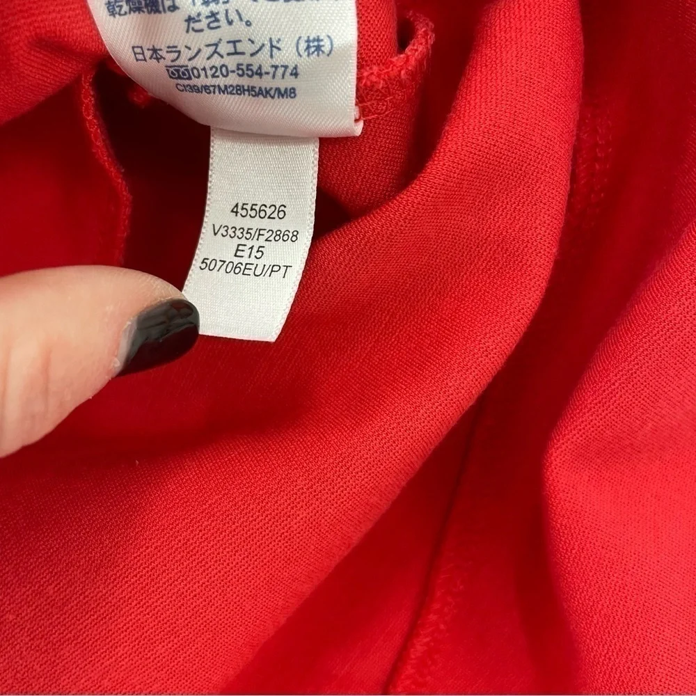 Lands‎ End Viscose Heavy Red V Back Sleeveless Skater Dress Size 14 Petite - Picture 7 of 13